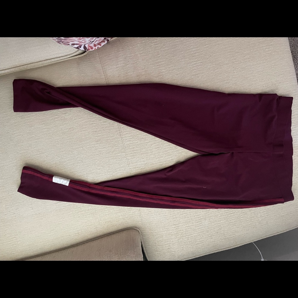 Maroon Adidas leggings
